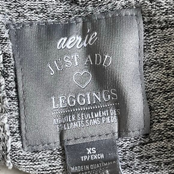 Aerie Top Size XS Heather Gray Long Sleeve Tie Open Back Just Add Leggings - Picture 7 of 8